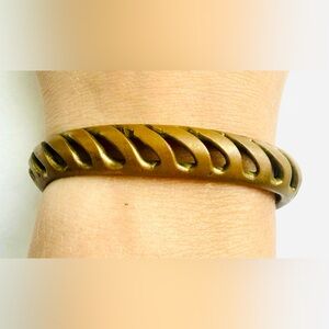 Heavy Vintage Brass Cuff Bracelet